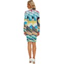 Ai Generated Waves Ocean Sea Tsunami Nautical Arts Long Sleeve Shirt Collar Bodycon Dress View4