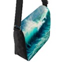 Ai Generated Waves Ocean Sea Tsunami Nautical Painting Flap Closure Messenger Bag (S) View2