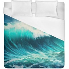 Ai Generated Waves Ocean Sea Tsunami Nautical Painting Duvet Cover (king Size) by Ravend