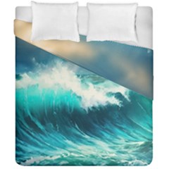 Ai Generated Waves Ocean Sea Tsunami Nautical Painting Duvet Cover Double Side (california King Size) by Ravend