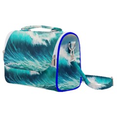 Ai Generated Waves Ocean Sea Tsunami Nautical Painting Satchel Shoulder Bag by Ravend