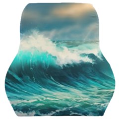 Ai Generated Waves Ocean Sea Tsunami Nautical Painting Car Seat Back Cushion  by Ravend