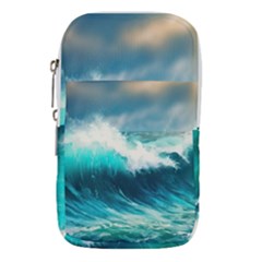 Ai Generated Waves Ocean Sea Tsunami Nautical Painting Waist Pouch (large) by Ravend