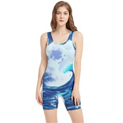 Ai Generated Waves Ocean Sea Tsunami Nautical Blue Women s Wrestling Singlet by Ravend