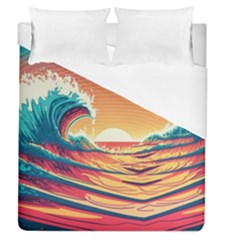 Ai Generated Waves Ocean Sea Tsunami Nautical Art Nature Duvet Cover (queen Size)