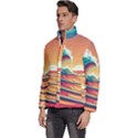 Ai Generated Waves Ocean Sea Tsunami Nautical Art Nature Men s Puffer Bubble Jacket Coat View2