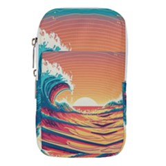 Ai Generated Waves Ocean Sea Tsunami Nautical Art Nature Waist Pouch (small) by Ravend