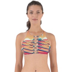 Ai Generated Waves Ocean Sea Tsunami Nautical Art Nature Perfectly Cut Out Bikini Top by Ravend