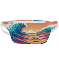 Ai Generated Waves Ocean Sea Tsunami Nautical Art Nature Waist Bag  by Ravend