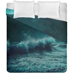 Ai Generated Waves Ocean Sea Tsunami Nautical Blue Sea Art Duvet Cover Double Side (california King Size) by Ravend