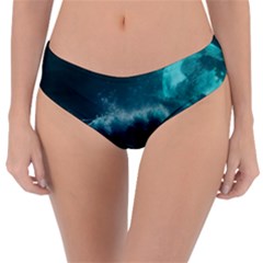 Ai Generated Waves Ocean Sea Tsunami Nautical Blue Sea Art Reversible Classic Bikini Bottoms by Ravend