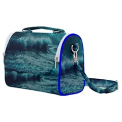 Ai Generated Waves Ocean Sea Tsunami Nautical Blue Sea Art Satchel Shoulder Bag by Ravend