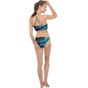 Ai Generated Waves Ocean Sea Tsunami Nautical Blue Sea Art Racer Front Bikini Set View2