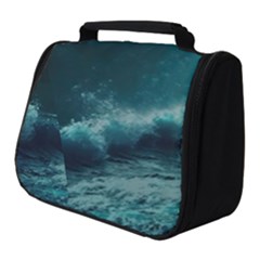 Ai Generated Waves Ocean Sea Tsunami Nautical Blue Sea Art Full Print Travel Pouch (small) by Ravend