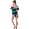 Ai Generated Waves Ocean Sea Tsunami Nautical Blue Sea Art Frill Detail One Piece Swimsuit View2