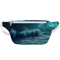 Ai Generated Waves Ocean Sea Tsunami Nautical Blue Sea Art Waist Bag  by Ravend