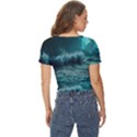 Ai Generated Waves Ocean Sea Tsunami Nautical Blue Sea Art Twist Front Crop Top View4