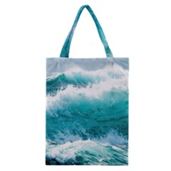 Ai Generated Waves Ocean Sea Tsunami Nautical Blue Sea Classic Tote Bag by Ravend