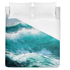 Ai Generated Waves Ocean Sea Tsunami Nautical Blue Sea Duvet Cover (queen Size)