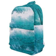 Ai Generated Waves Ocean Sea Tsunami Nautical Blue Sea Classic Backpack by Ravend