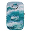 Ai Generated Waves Ocean Sea Tsunami Nautical Blue Sea Waist Pouch (Large) View2