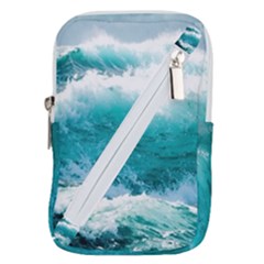 Ai Generated Waves Ocean Sea Tsunami Nautical Blue Sea Belt Pouch Bag (large) by Ravend