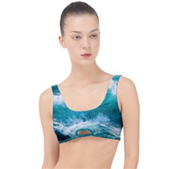 Ai Generated Waves Ocean Sea Tsunami Nautical Blue Sea The Little Details Bikini Top by Ravend