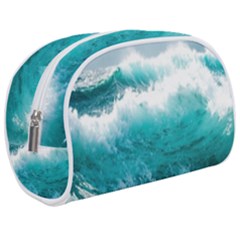 Ai Generated Waves Ocean Sea Tsunami Nautical Blue Sea Make Up Case (medium) by Ravend