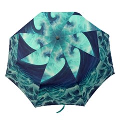 Ai Generated Waves Ocean Sea Tsunami Nautical Fantasy Folding Umbrellas by Ravend