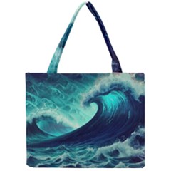 Ai Generated Waves Ocean Sea Tsunami Nautical Fantasy Mini Tote Bag by Ravend