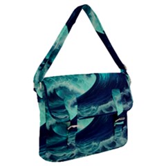 Ai Generated Waves Ocean Sea Tsunami Nautical Fantasy Buckle Messenger Bag by Ravend