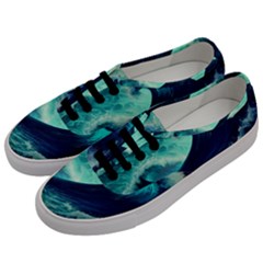 Ai Generated Waves Ocean Sea Tsunami Nautical Fantasy Men s Classic Low Top Sneakers by Ravend