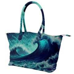 Ai Generated Waves Ocean Sea Tsunami Nautical Fantasy Canvas Shoulder Bag by Ravend