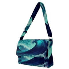 Ai Generated Waves Ocean Sea Tsunami Nautical Fantasy Full Print Messenger Bag (m) by Ravend