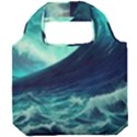 Ai Generated Waves Ocean Sea Tsunami Nautical Fantasy Foldable Grocery Recycle Bag View1