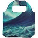 Ai Generated Waves Ocean Sea Tsunami Nautical Fantasy Foldable Grocery Recycle Bag View2