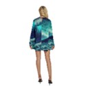 Ai Generated Waves Ocean Sea Tsunami Nautical Fantasy Round Neck Long Sleeve Bohemian Style Chiffon Mini Dress View4