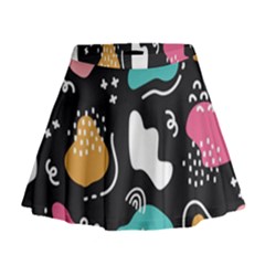 Art Pattern Design Background Print Mini Flare Skirt by Ravend