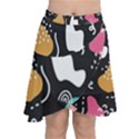 Art Pattern Design Background Print Chiffon Wrap Front Skirt View1