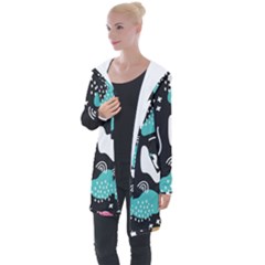 Art Pattern Design Background Print Longline Hooded Cardigan by Ravend