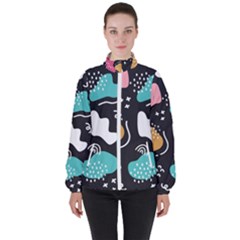 Art Pattern Design Background Print Women s High Neck Windbreaker by Ravend