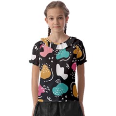 Art Pattern Design Background Print Kids  Frill Chiffon Blouse by Ravend