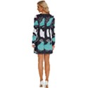 Art Pattern Design Background Print Long Sleeve Deep V Mini Dress  View4