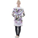 Hummingbird in floral heart Longline Hooded Cardigan View2