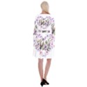 Hummingbird in floral heart Long Sleeve Velvet Front Wrap Dress View2