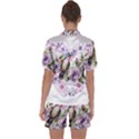 Hummingbird in floral heart Satin Short Sleeve Pajamas Set View2