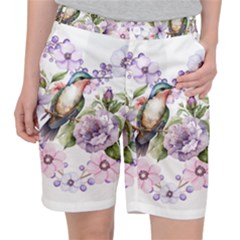 Hummingbird In Floral Heart Pocket Shorts by augustinet