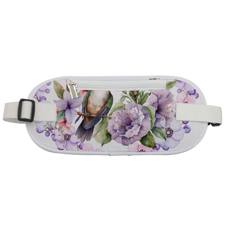 Hummingbird in floral heart Rounded Waist Pouch