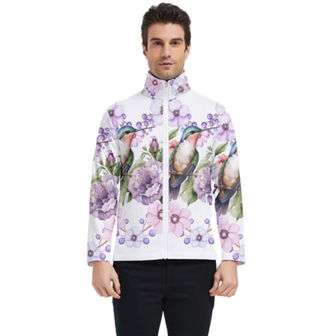 Hummingbird In Floral Heart Men s Bomber Jacket by augustinet