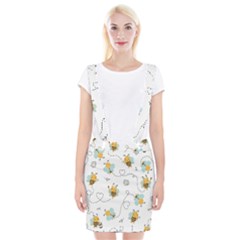 Bee Art Pattern Design Wallpaper Background Print Braces Suspender Skirt